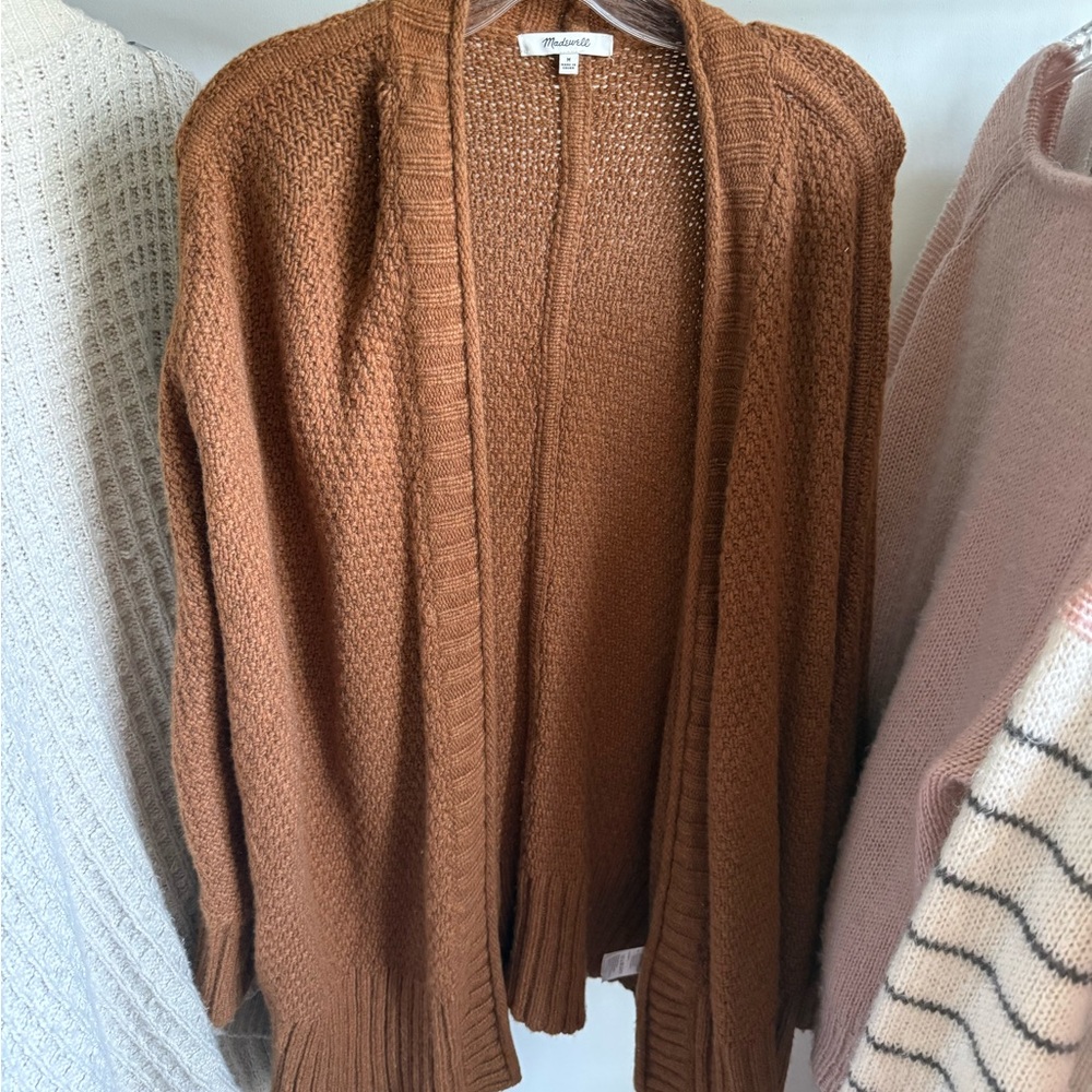 Madewell Warm Brown Open-Front Cardigan